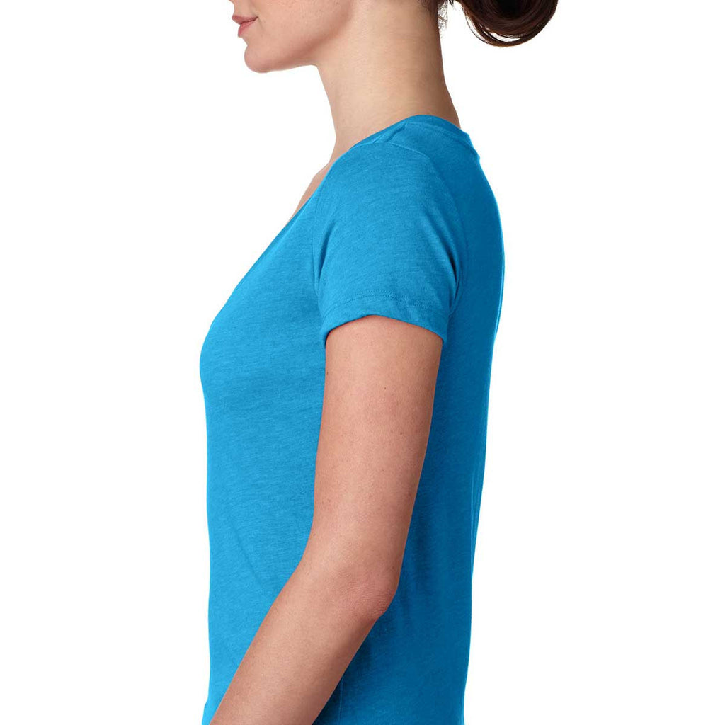 Next Level Women's Vintage Turquoise Triblend Deep-V Tee