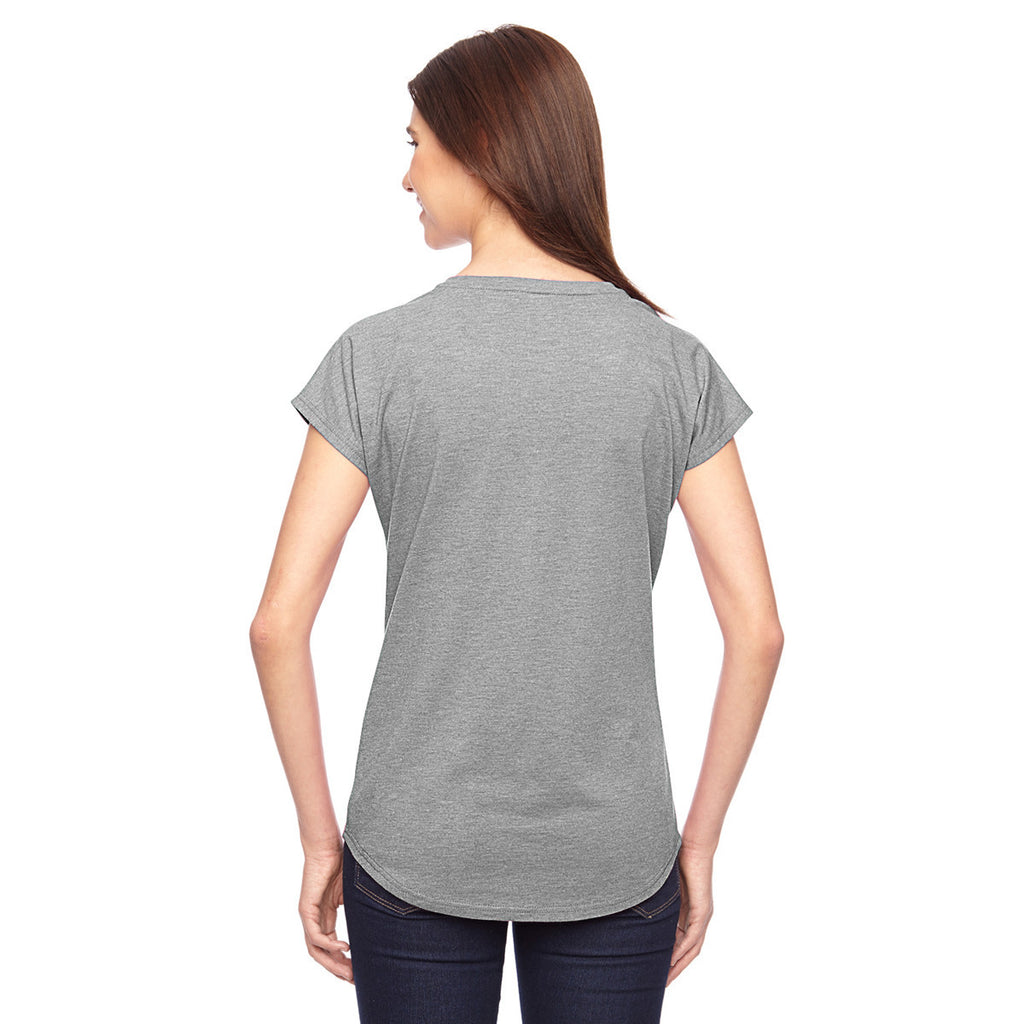 Anvil Women's Heather Grey Triblend V-Neck T-Shirt