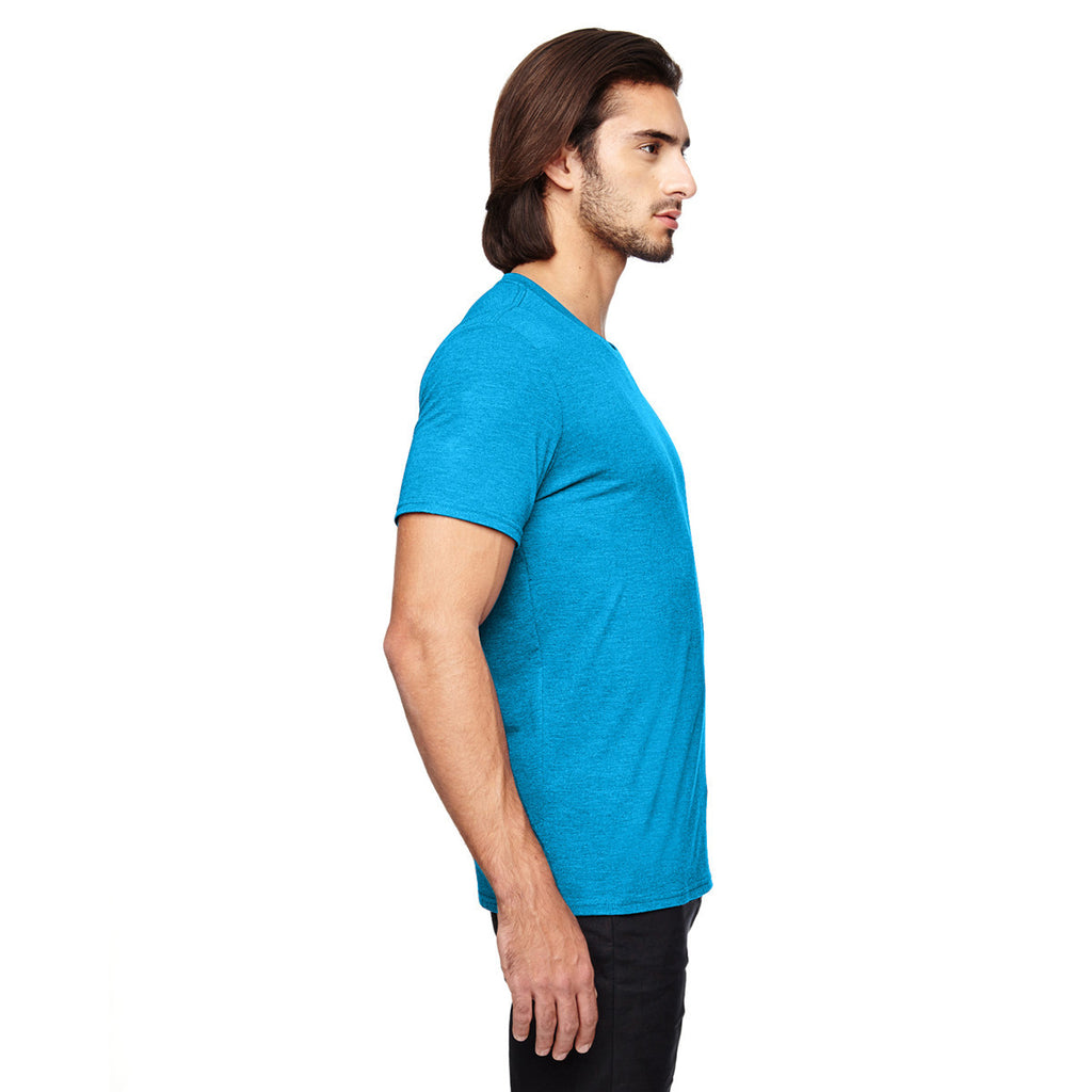 Anvil Men's Heather Caribbean Blue Triblend T-Shirt