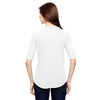 Anvil Women's White Triblend Deep Scoop Half-Sleeve T-Shirt