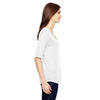 Anvil Women's White Triblend Deep Scoop Half-Sleeve T-Shirt