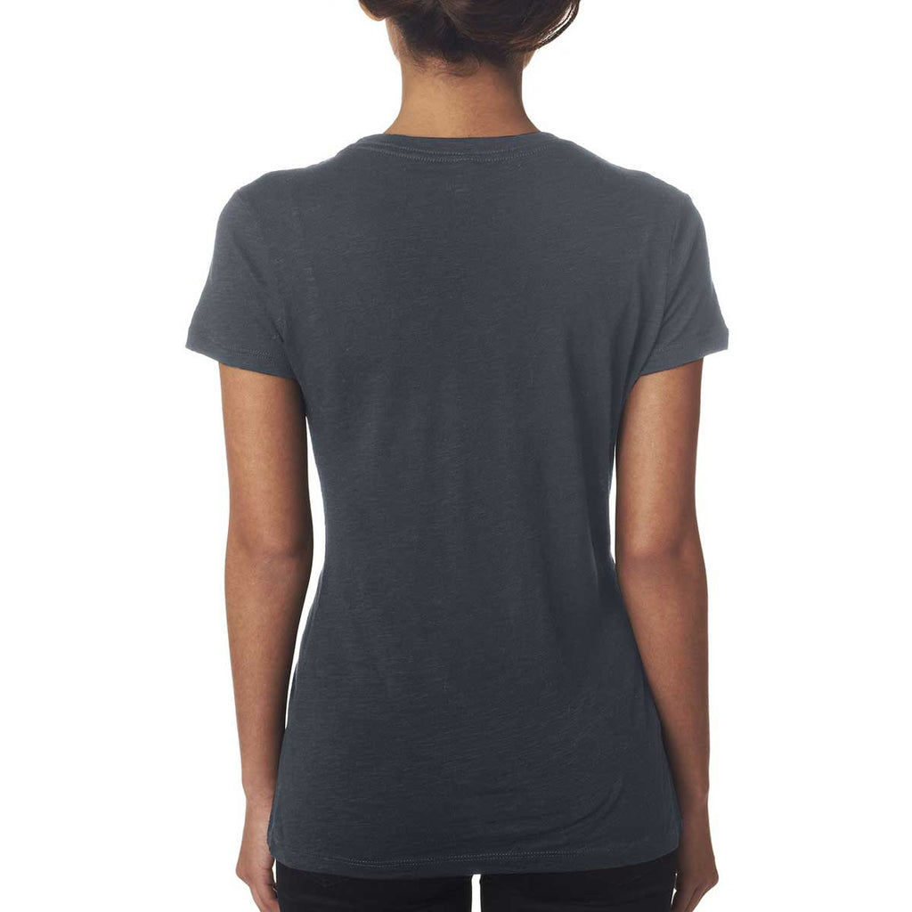 Next Level Women's Dark Gray Slub Crew Tee