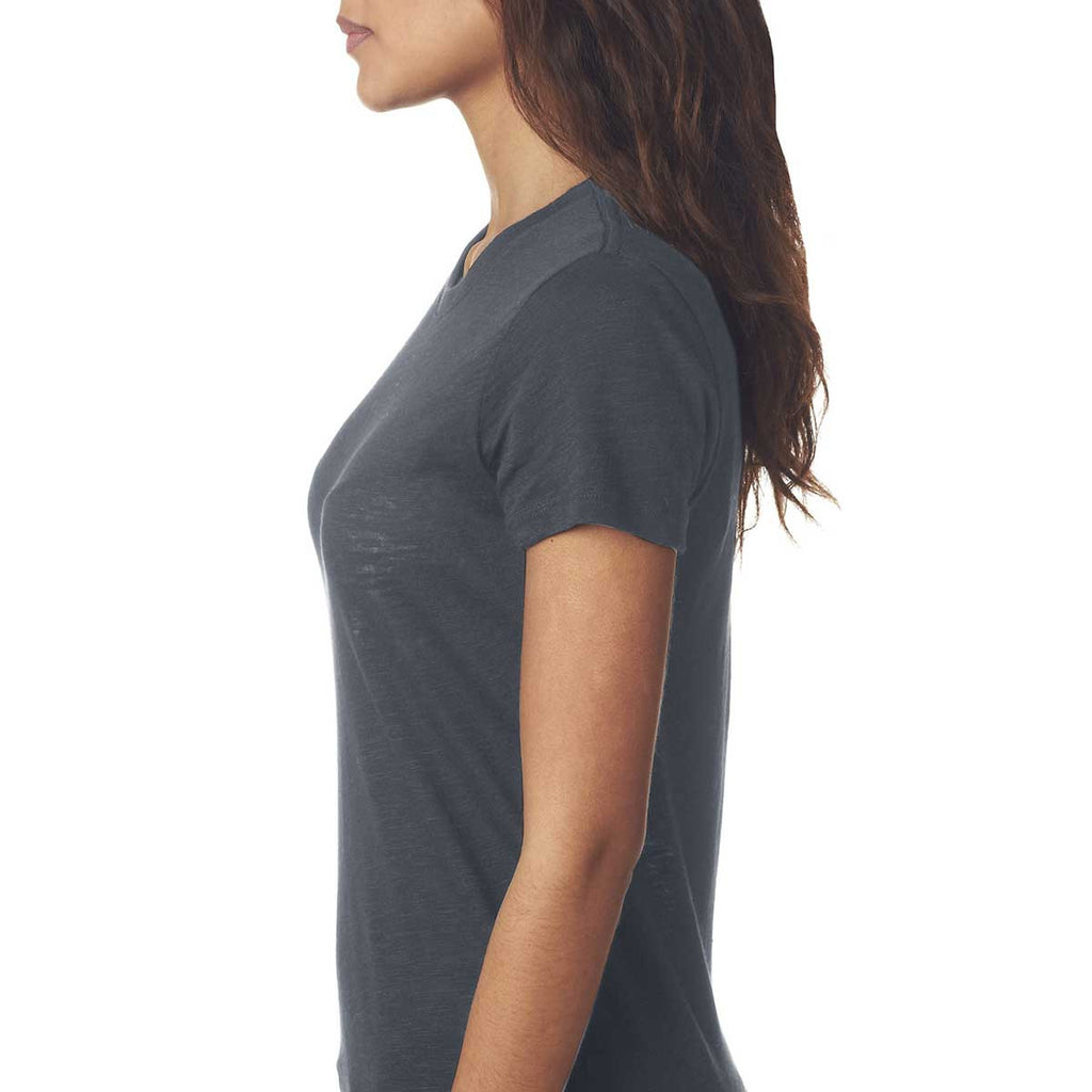 Next Level Women's Dark Gray Slub Crew Tee
