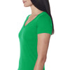 Next Level Women's Kelly Green Slub Crossover V-Neck Tee