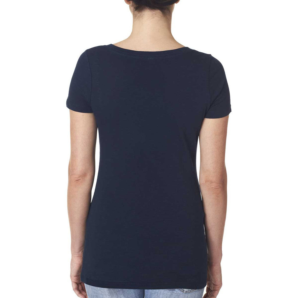 Next Level Women's Midnight Navy Slub Crossover V-Neck Tee