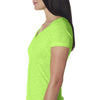 Next Level Women's Neon Heather Green Slub Crossover V-Neck Tee