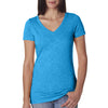 Next Level Women's Turquoise Slub Crossover V-Neck Tee