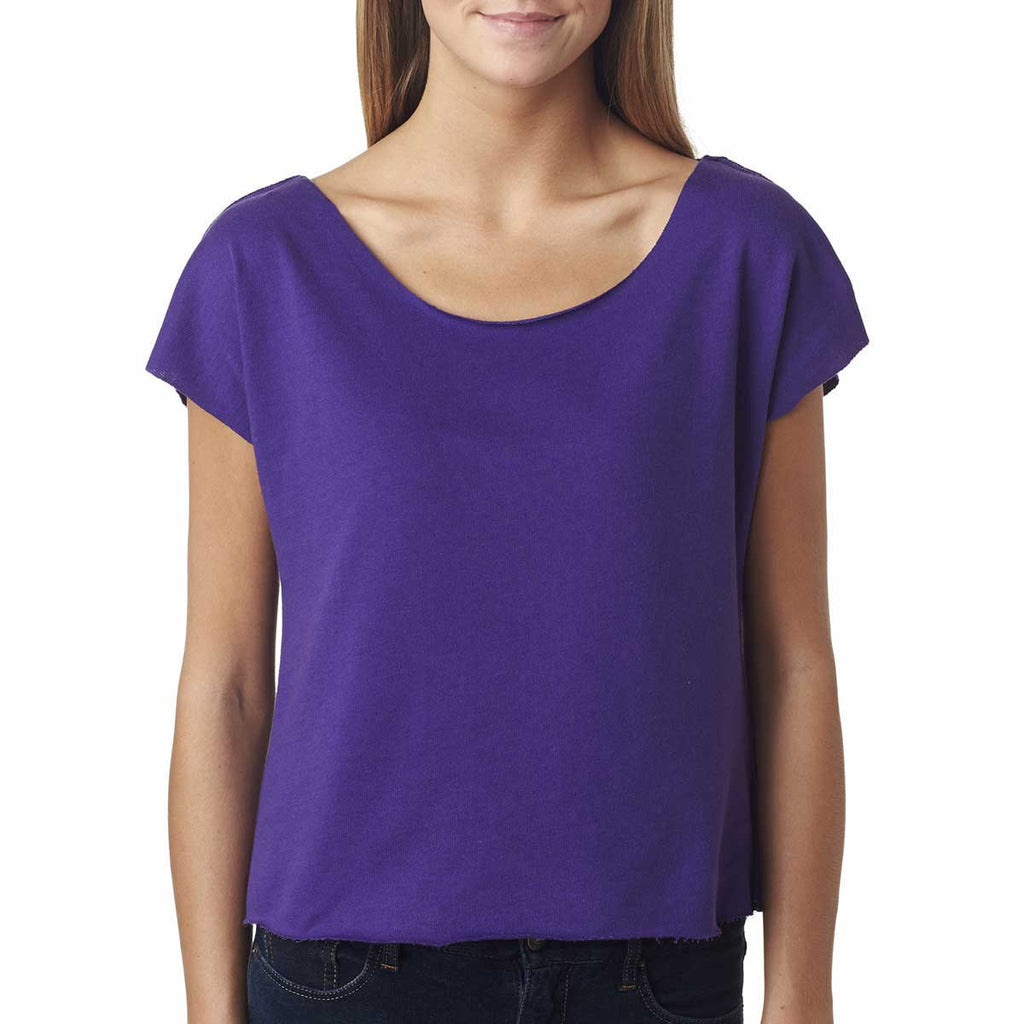 Next Level Women's Purple Rush Terry Dolman Tee