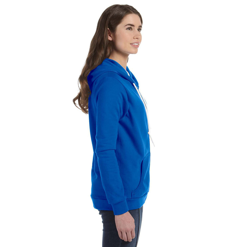 Anvil Women's Royal Blue Full-Zip Hooded Fleece
