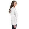 Anvil Women's White Full-Zip Hooded Fleece
