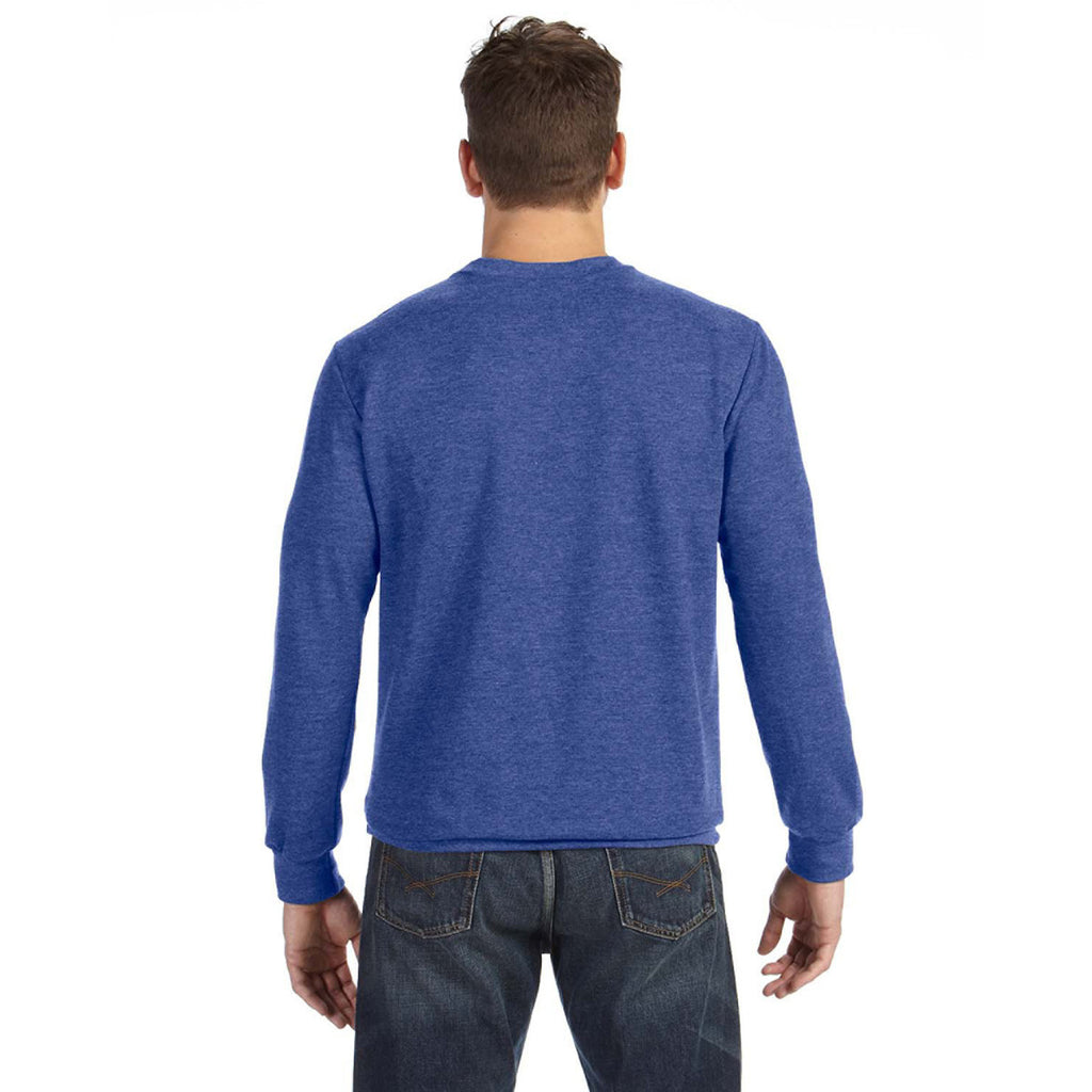 Anvil Men's Heather Blue Crewneck French Terry Sweatshirt