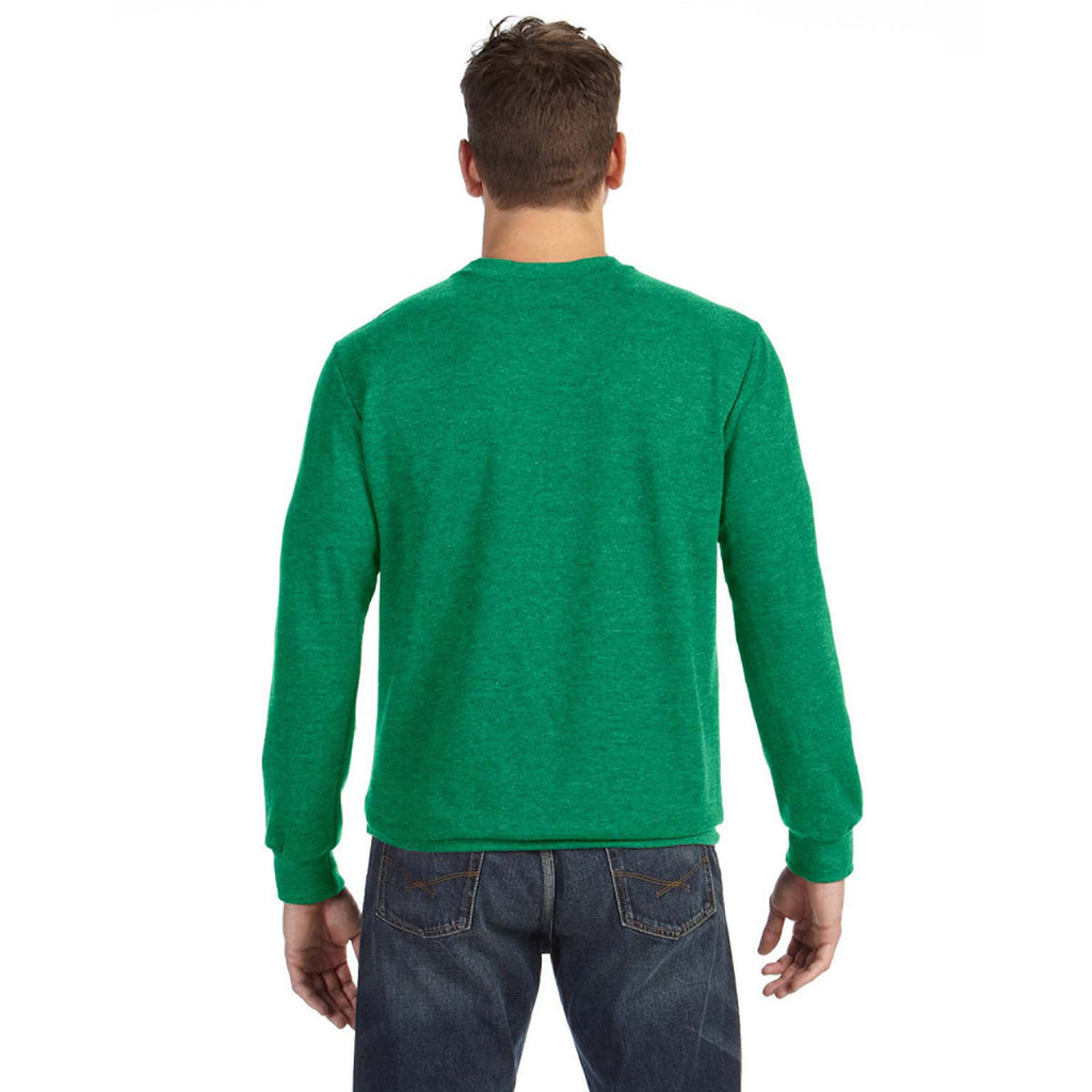 Anvil Men's Heather Green Crewneck French Terry Sweatshirt