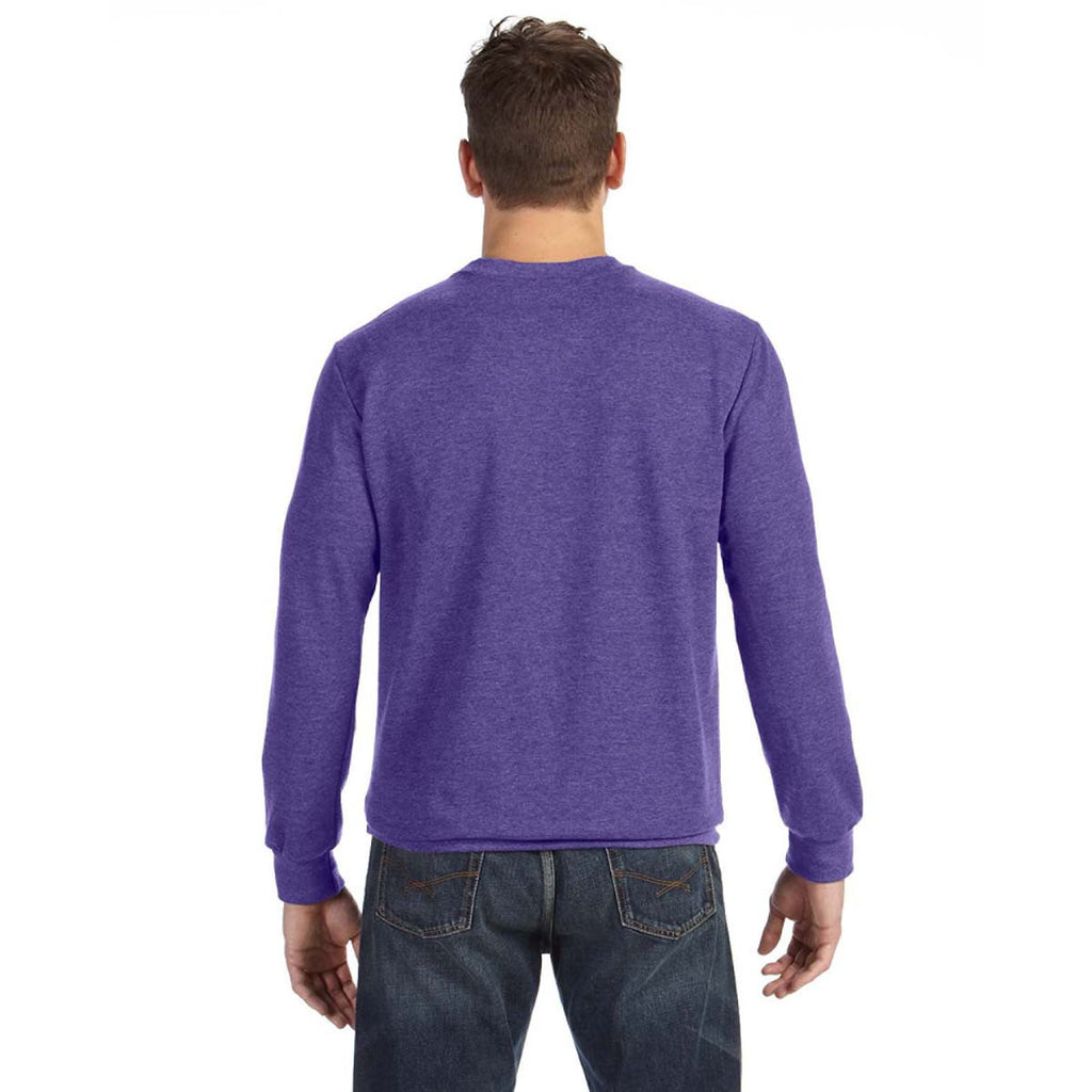 Anvil Men's Heather Purple Crewneck French Terry Sweatshirt