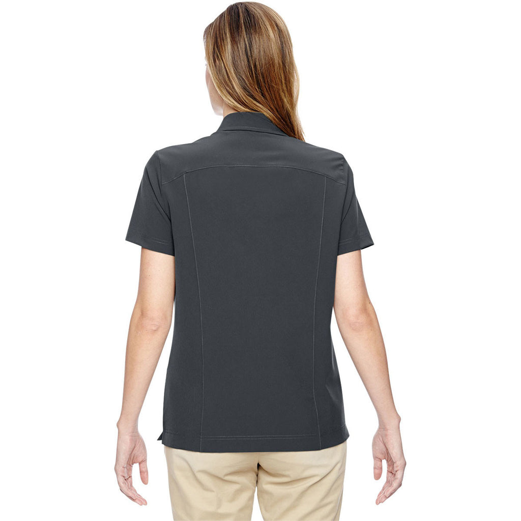 North End Women's Graphite Excursion Crosscheck Woven Polo