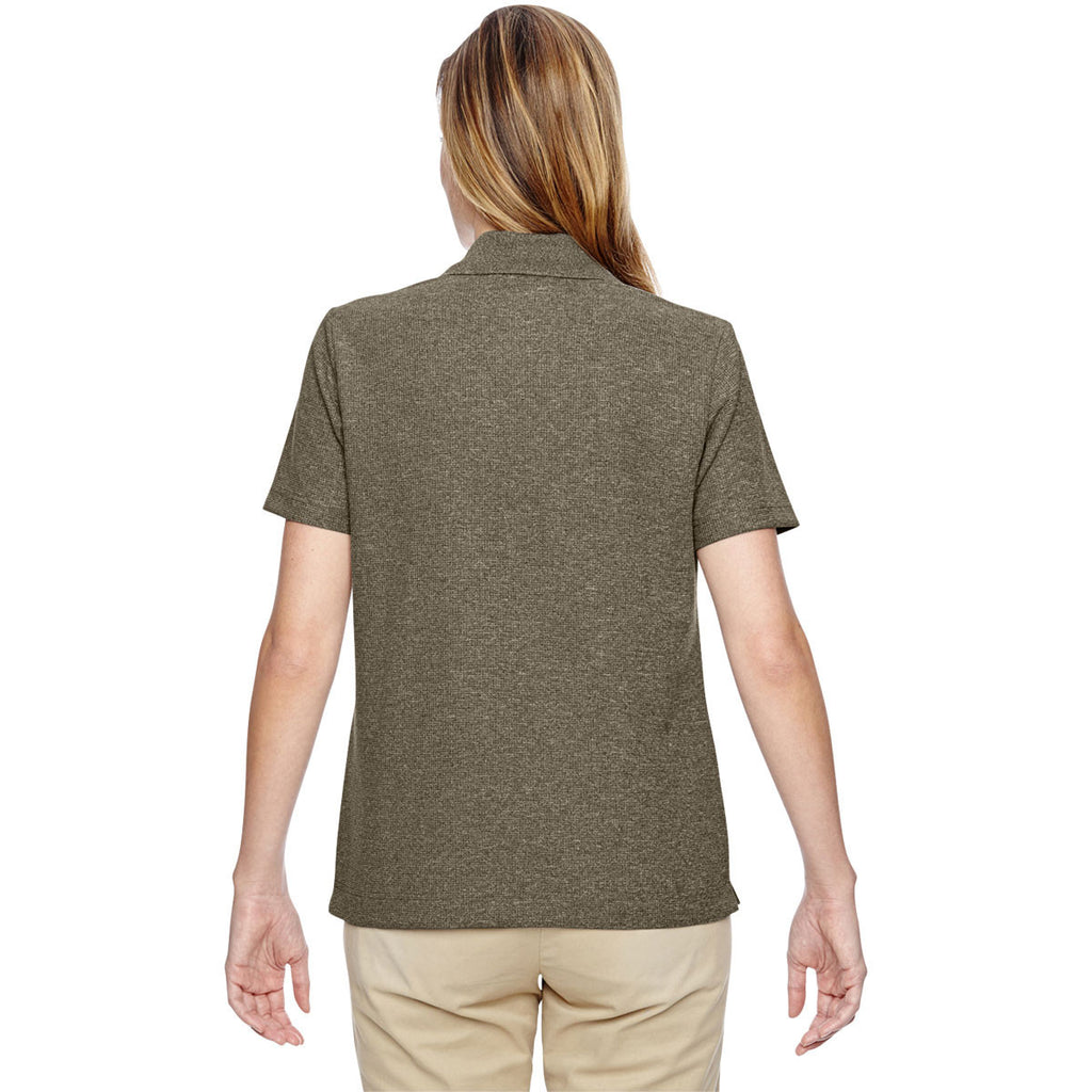 North End Women's Dark Oakmoss Excursion Nomad Performance Waffle Polo