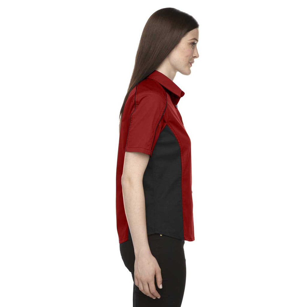 North End Women's Classic Red Fuse Colorblock Twill Shirt