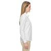 North End Women's White Align Wrinkle-Resistant Dobby Vertical Striped Shirt