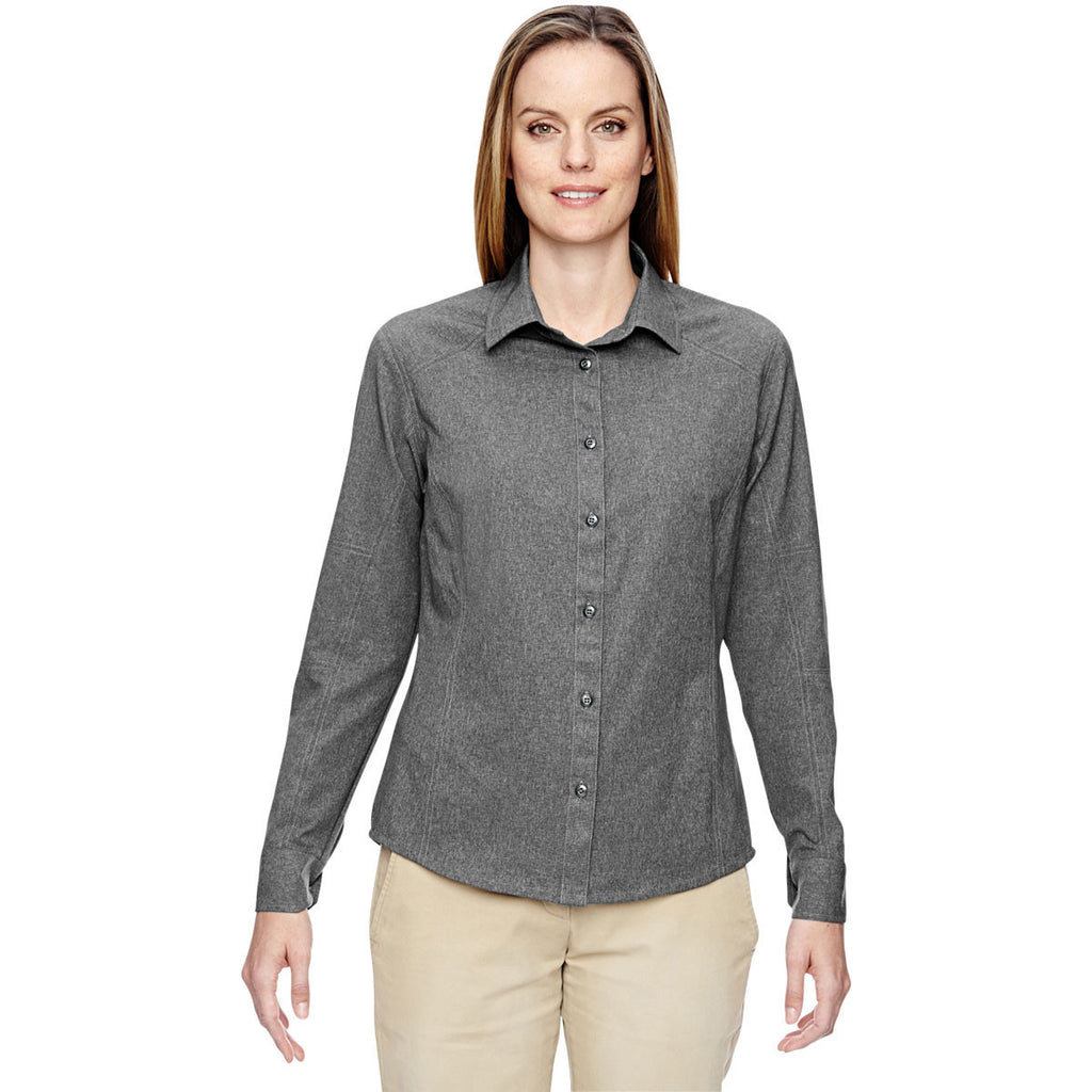 North End Women's Graphite Excursion Utility Two-Tone Performance Shirt