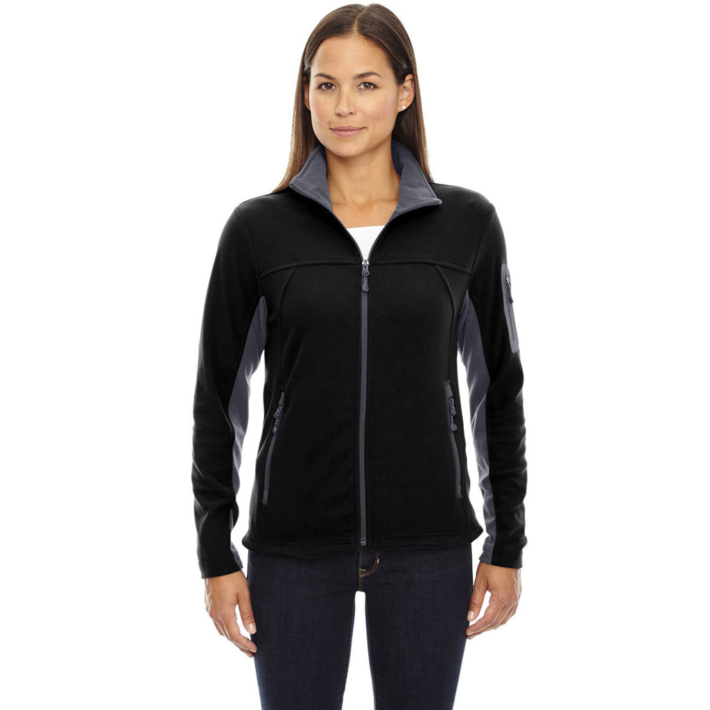 North End Women's' Black Microfleece Jacket