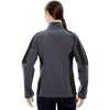 North End Women's Fossil Grey Compass Colorblock Three-Layer Fleece Bonded Soft Shell Jacket