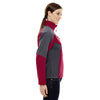 North End Women's Molten Red Compass Colorblock Three-Layer Fleece Bonded Soft Shell Jacket