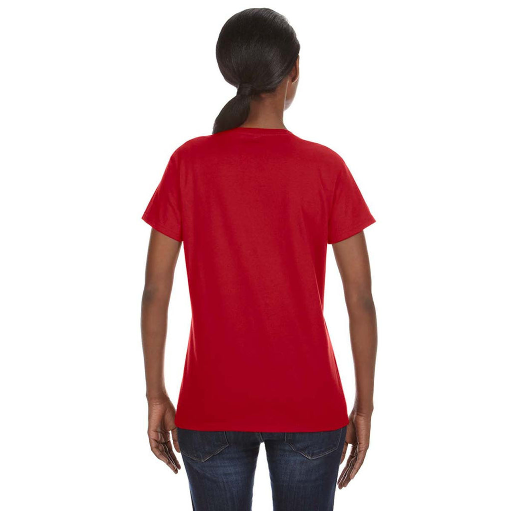 Anvil Women's Red Midweight Mid-Scoop T-Shirt