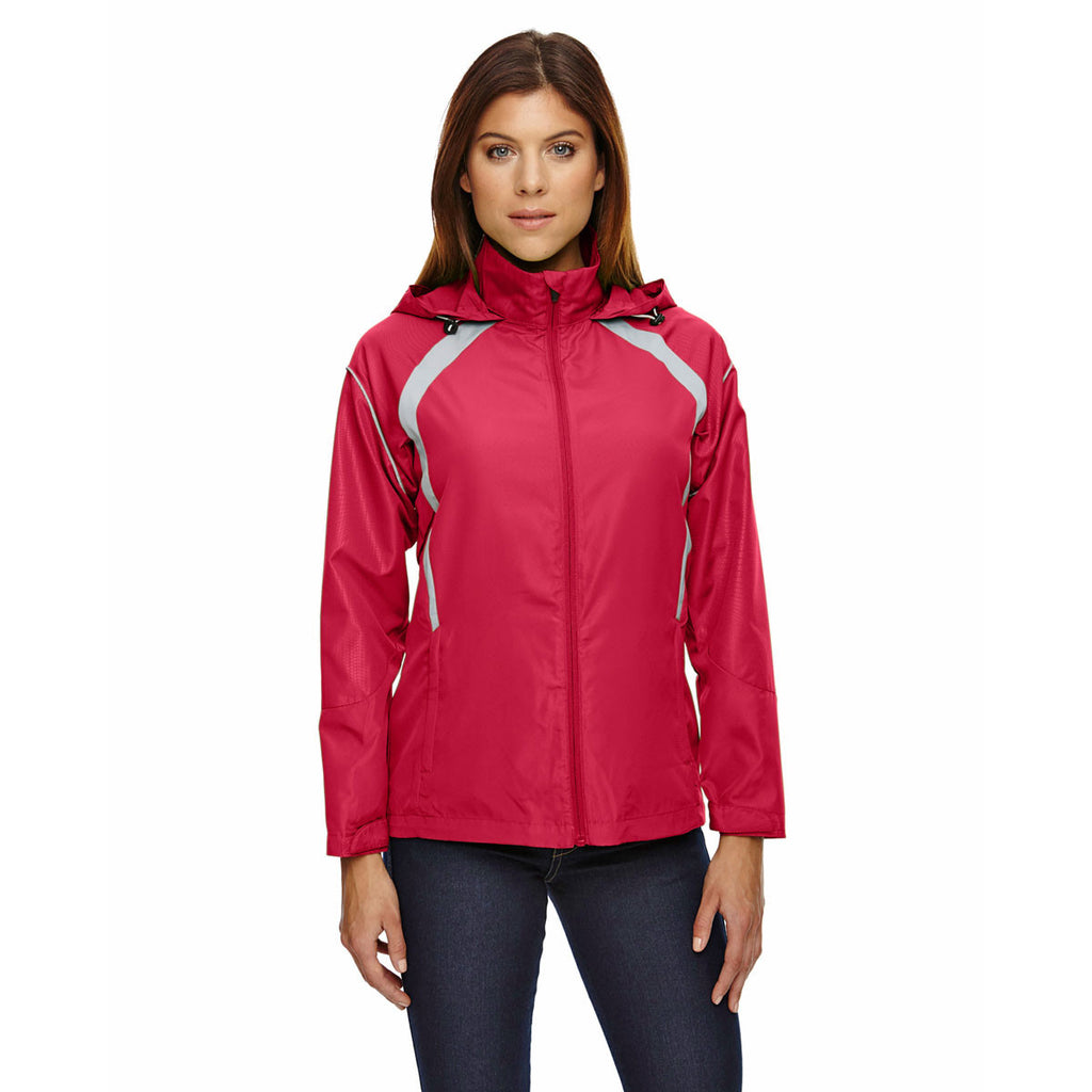 North End Women's Olympic Red Sirius Jacket with Embossed Print