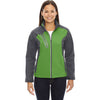 North End Women's Valley Green Terrain Colorblock Soft Shell with Embossed Print