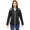 North End Women's Black Tempo Lightweight Recycled Polyester Jacket with Embossed Print