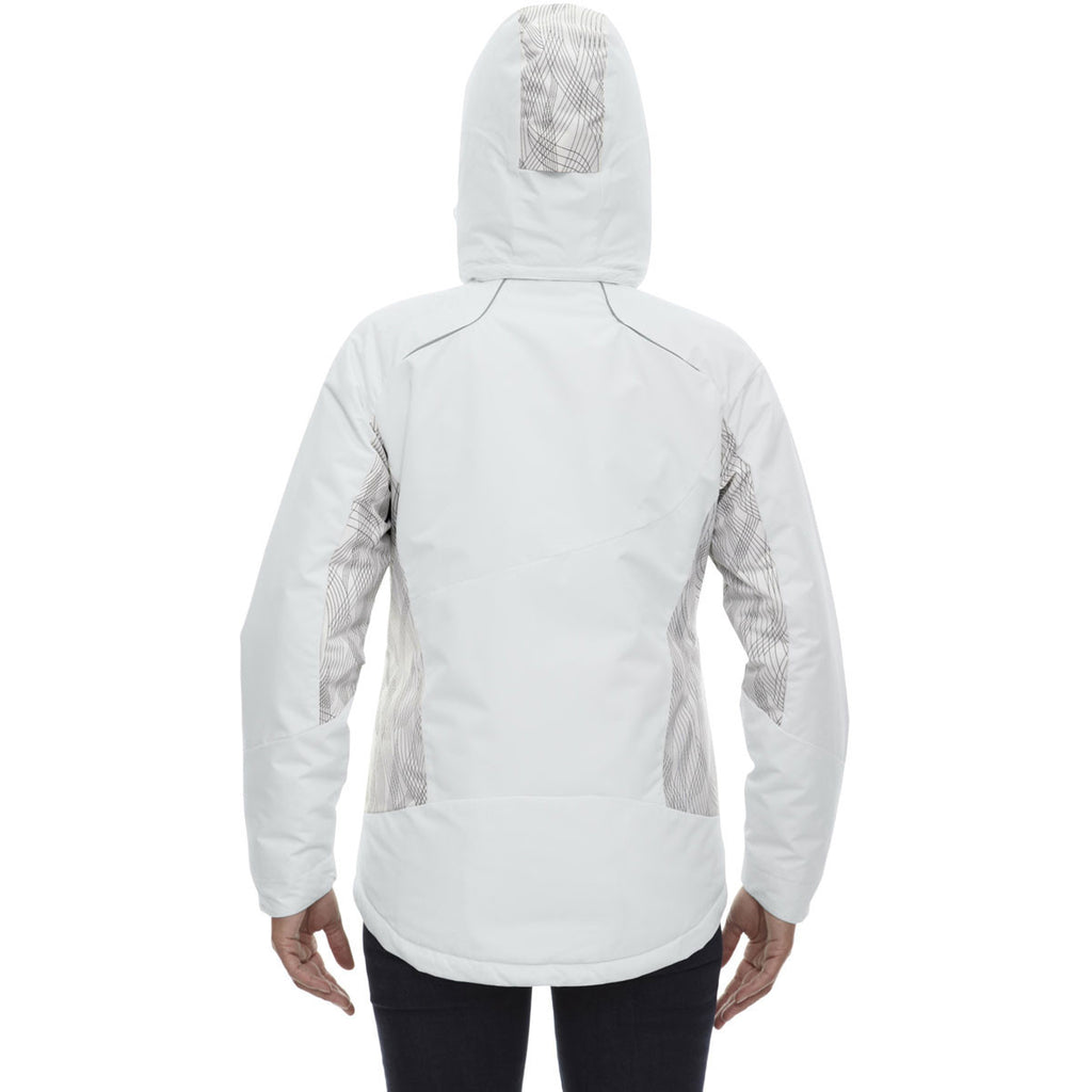 North End Women's Winter White Linear Insulated Jacket with Print