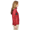 North End Women's Flame Red Sustain Lightweight Recycled Polyester Dobby Jacket with Print