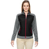 North End Women's Black/Classic Red Victory Hybrid Performance Fleece Jacket