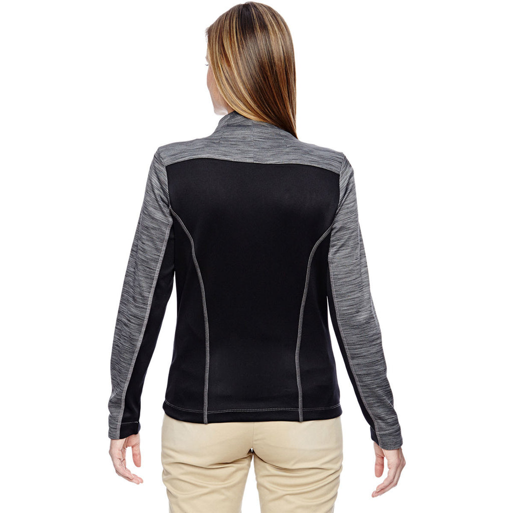 North End Women's Black Shuffle Performance Melange Interlock Jacket