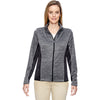 North End Women's Black Shuffle Performance Melange Interlock Jacket