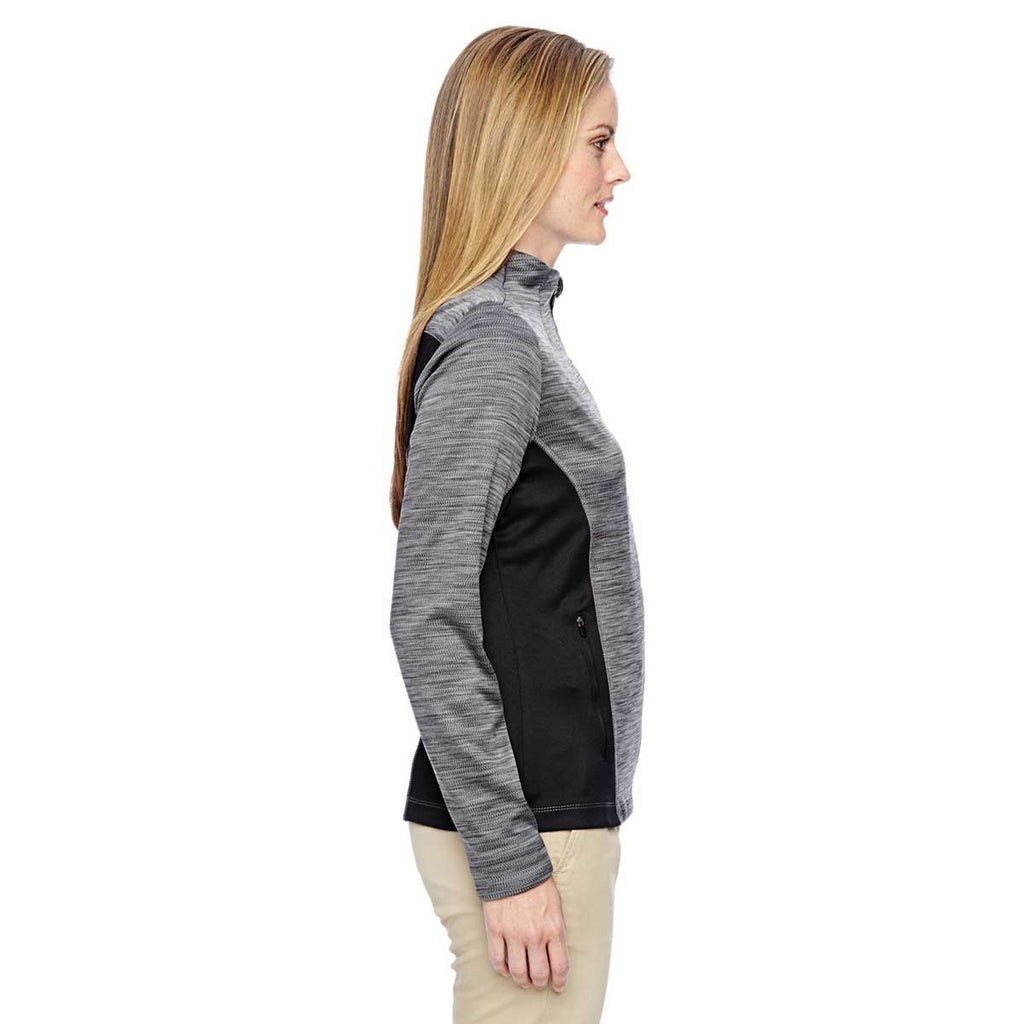 North End Women's Black Shuffle Performance Melange Interlock Jacket