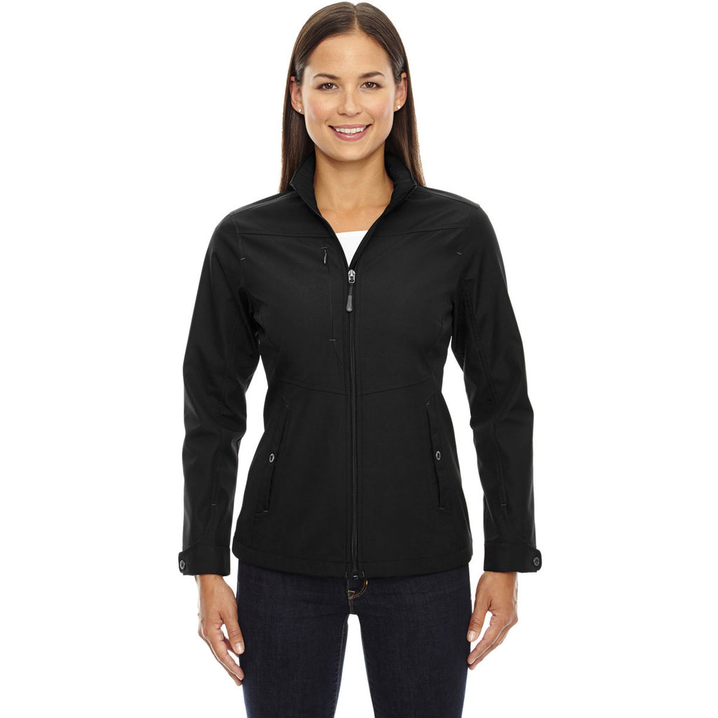 North End Women's Black Forecast Three-Layer Light Bonded Travel Jacket