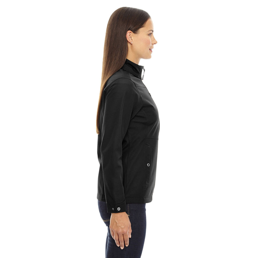 North End Women's Black Forecast Three-Layer Light Bonded Travel Jacket