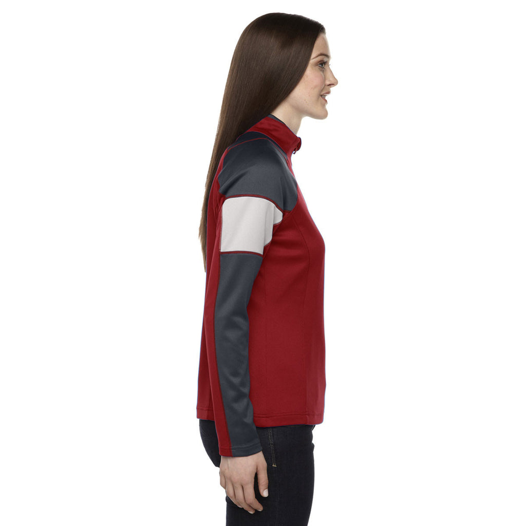 North End Women's Classic Red Quick Performance Interlock Half-Zip Top