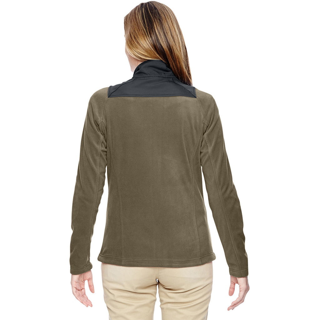 North End Women's Dark Oakmoss Excursion Trail Fabric-Block Jacket