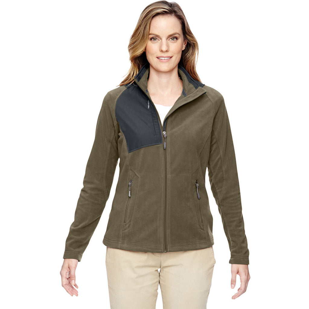 North End Women's Dark Oakmoss Excursion Trail Fabric-Block Jacket