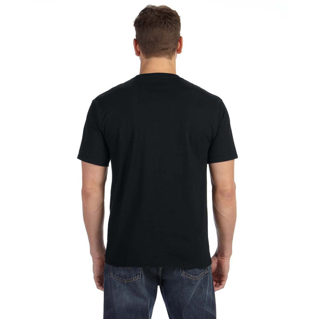 Anvil Men's Black Midweight Pocket T-Shirt