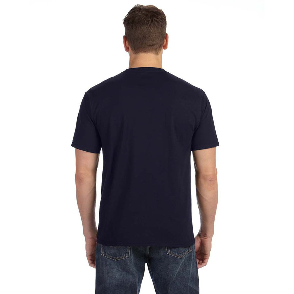Anvil Men's Navy Midweight Pocket T-Shirt