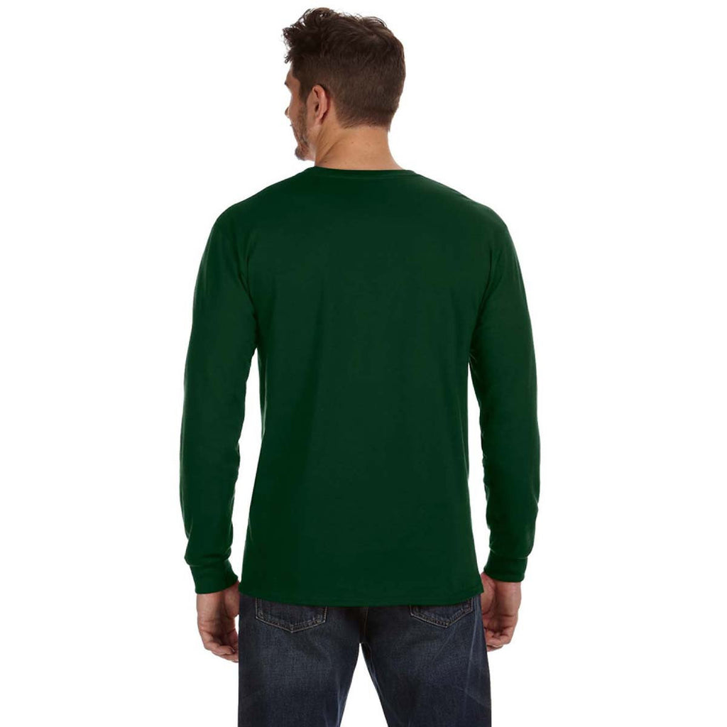 Anvil Men's Forest Green Midweight Long-Sleeve T-Shirt