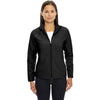 North End Women's Black Three-Layer Light Bonded Soft Shell Jacket