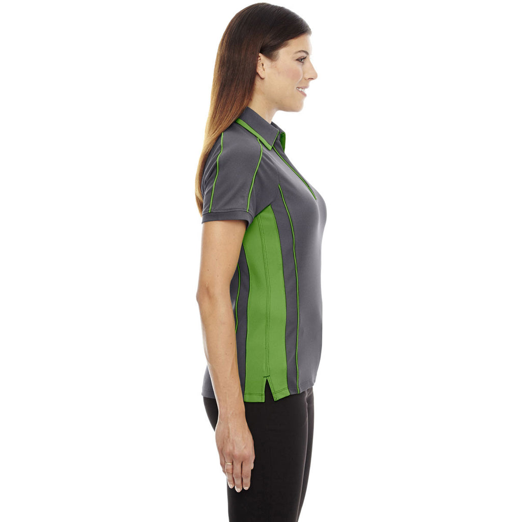 North End Women's Black Silk/ Acid Green Sonic Performance Polo