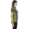 North End Women's Black Silk/ Acid Green Sonic Performance Polo