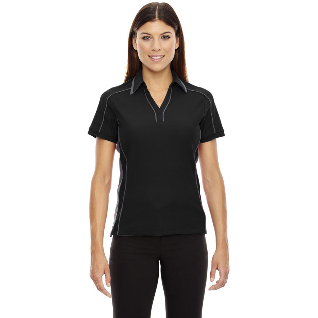 North End Women's Black Sonic Performance Polo