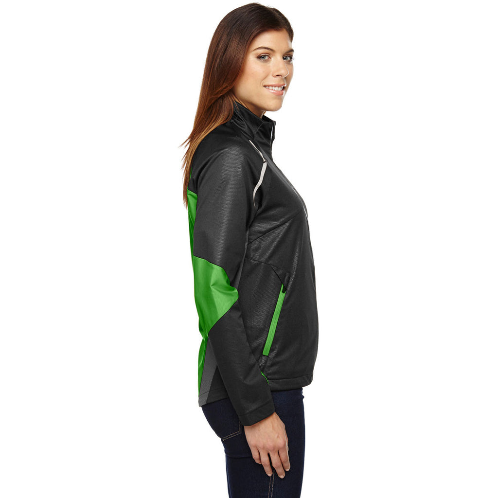 North End Women's Black/Acid Green Dynamo Performance Hybrid Jacket