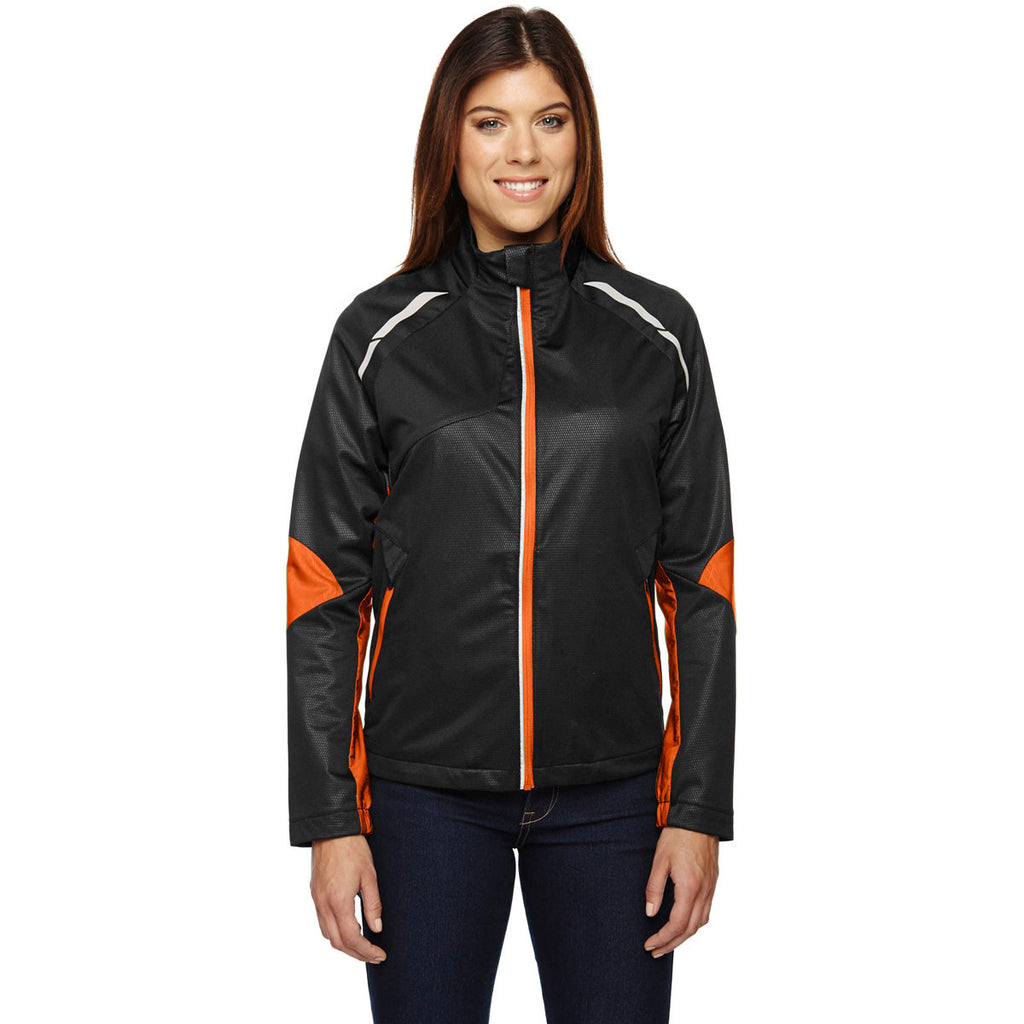 North End Women's Black/Mandarin Orange Dynamo Performance Hybrid Jacket