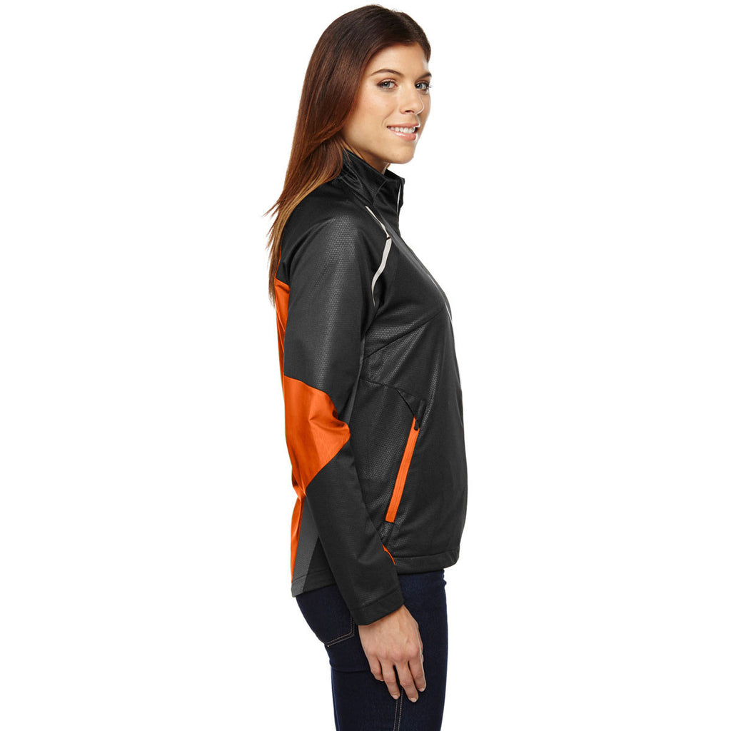 North End Women's Black/Mandarin Orange Dynamo Performance Hybrid Jacket